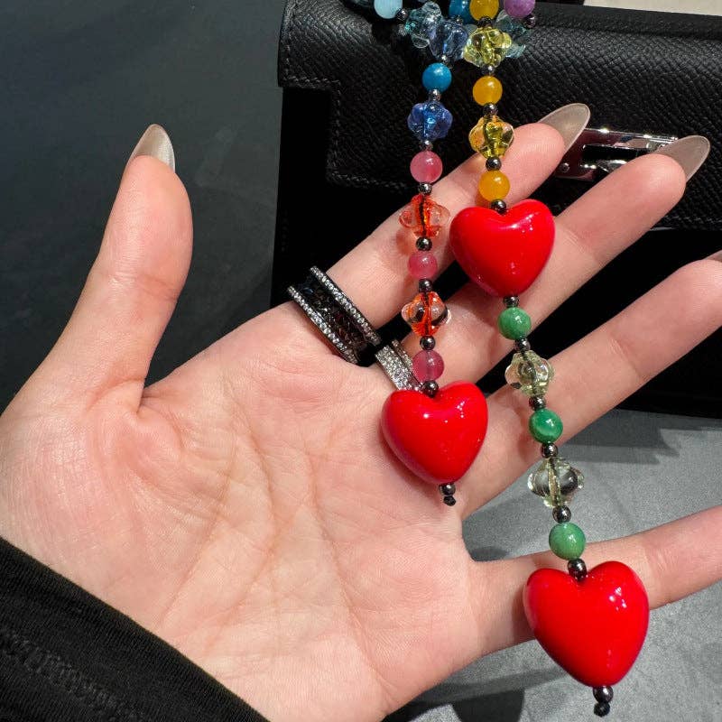 Red Heart Pendant Keychain Bag Charm DP25C791