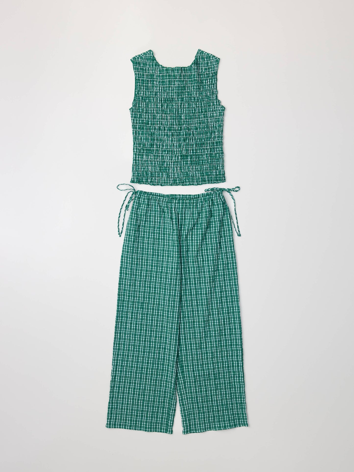 The Ebony Top | Smocked Plaid Tie-Back Top