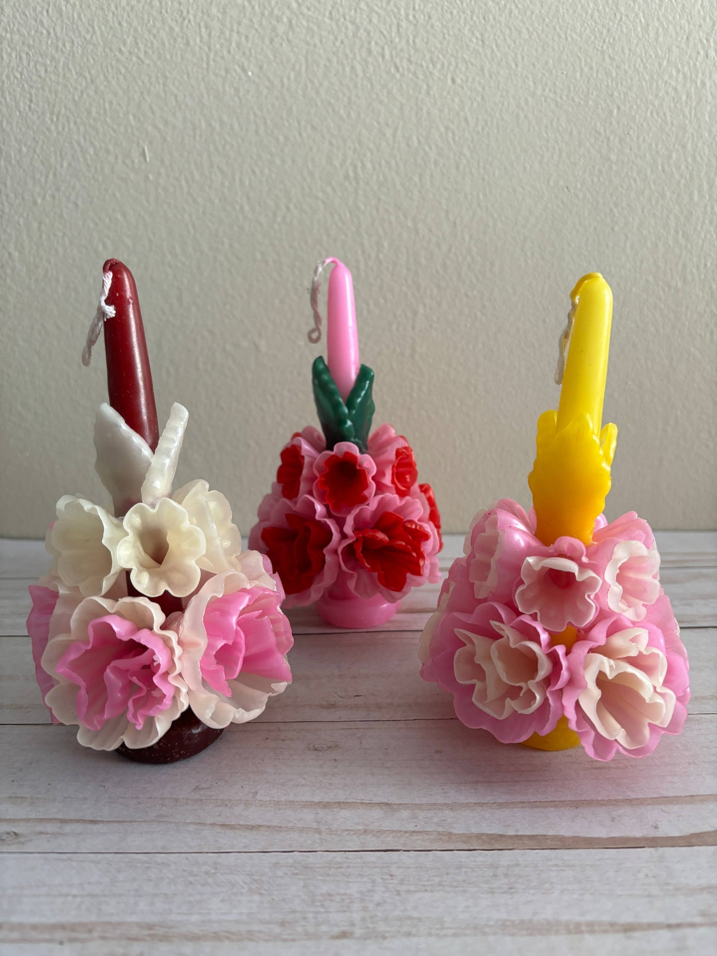 Wine Multicolor Oaxaca Marigold Day of the Dead Candle