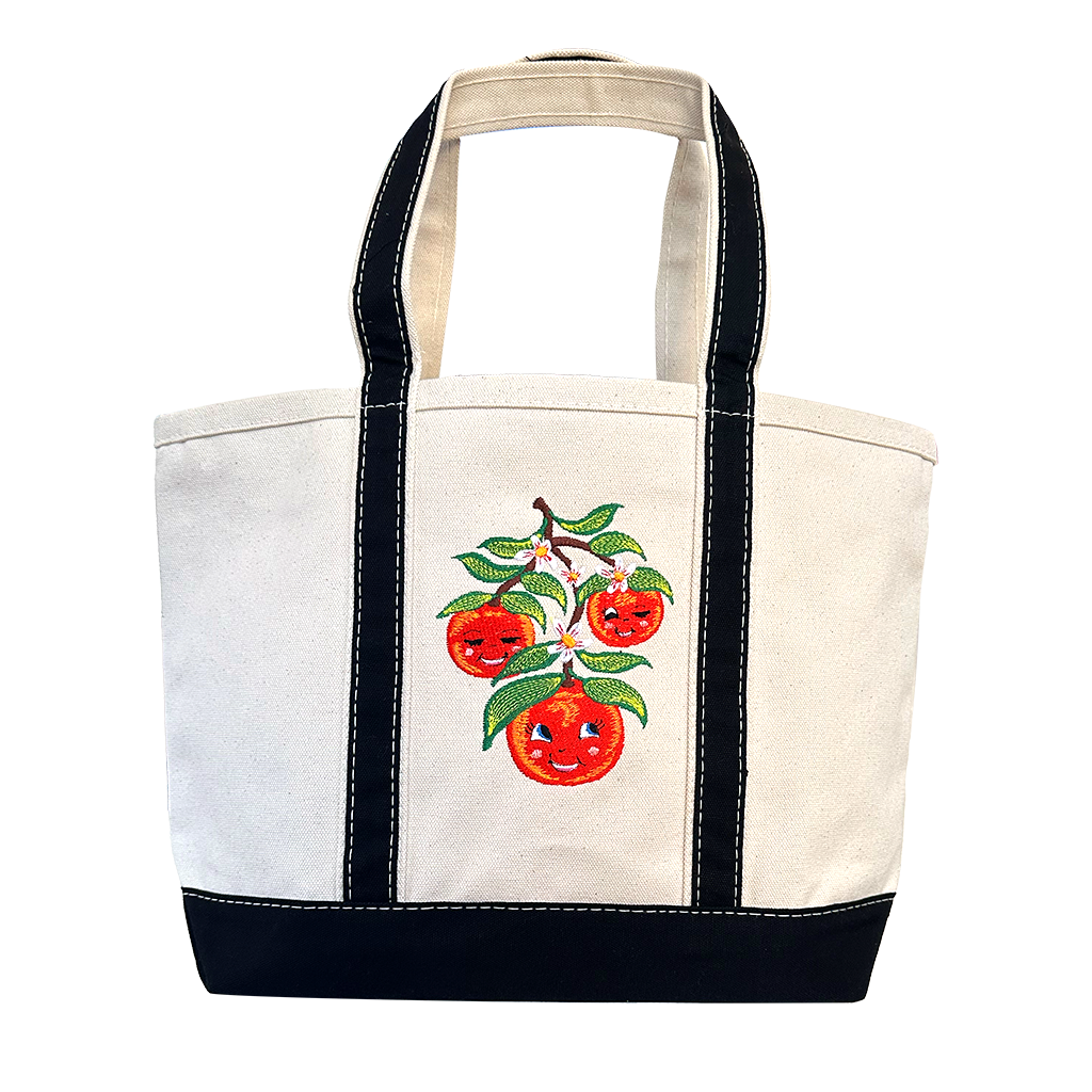 Darlin Clementine BiG Canvas Tote Bag Vintage Inspired