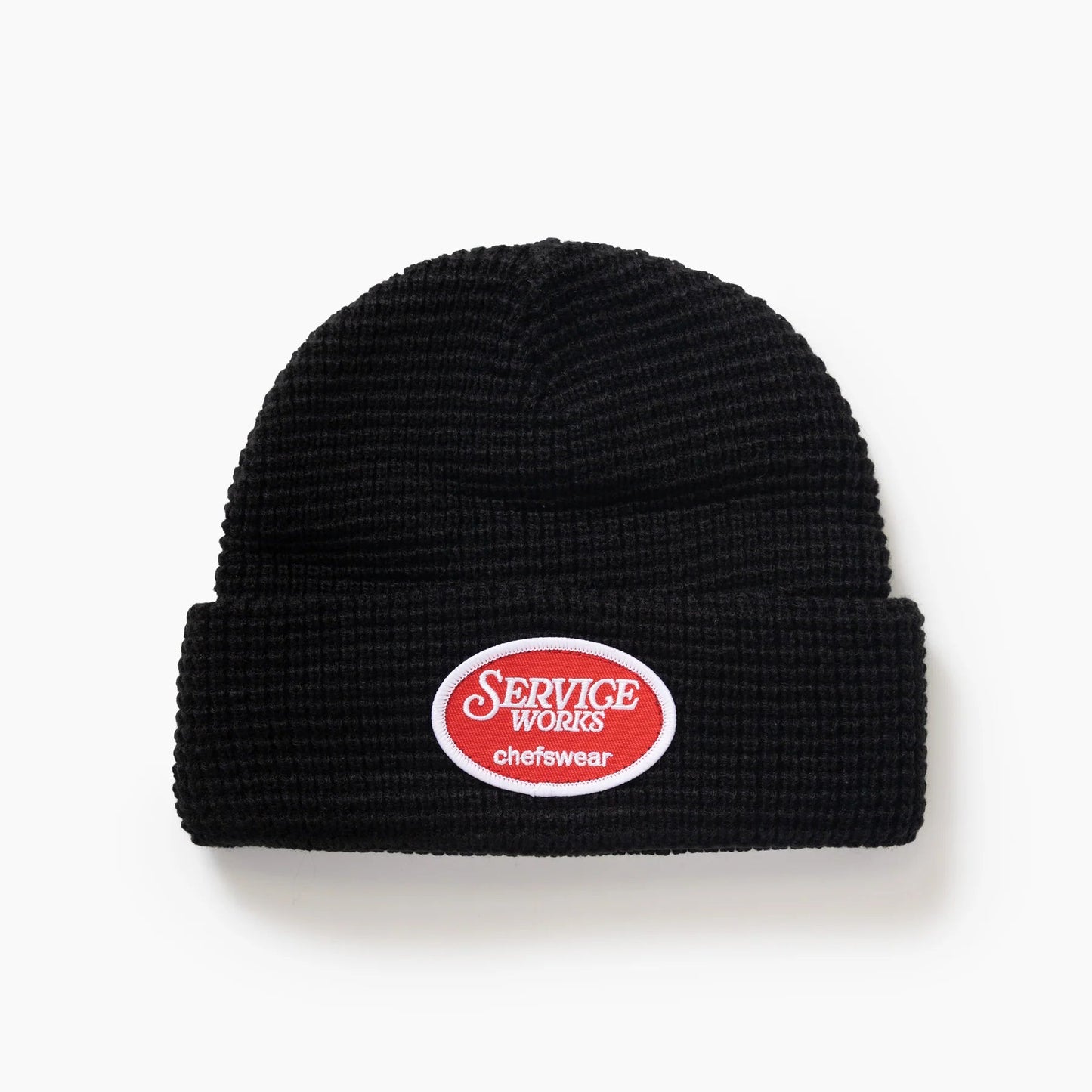 Waffle Patch Beanie - Black