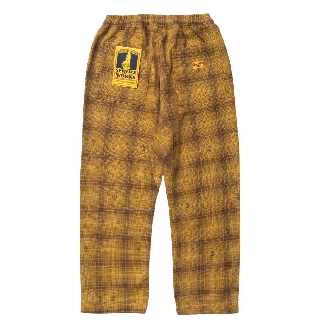Thistle Plaid Chef Pants - Ochre