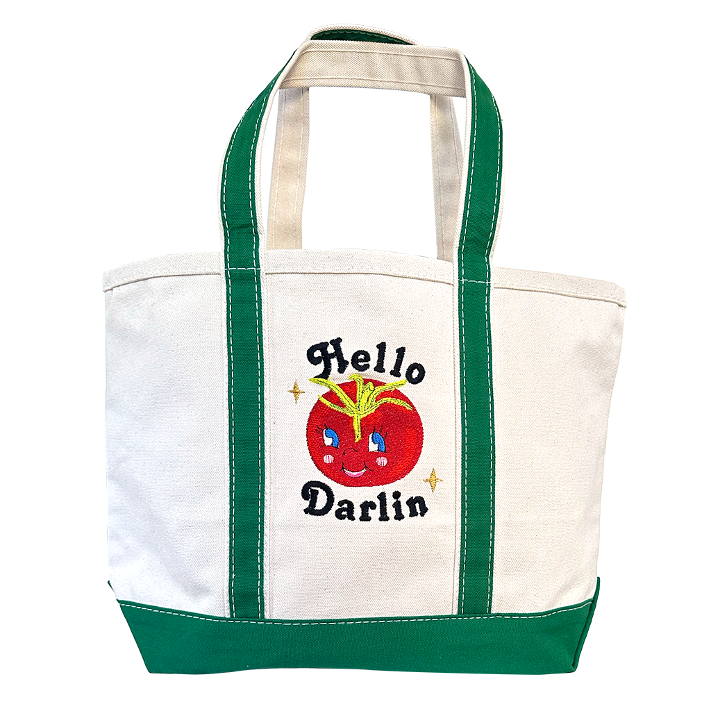 Hello Darlin BiG Canvas Tote Bag Vintage Inspired
