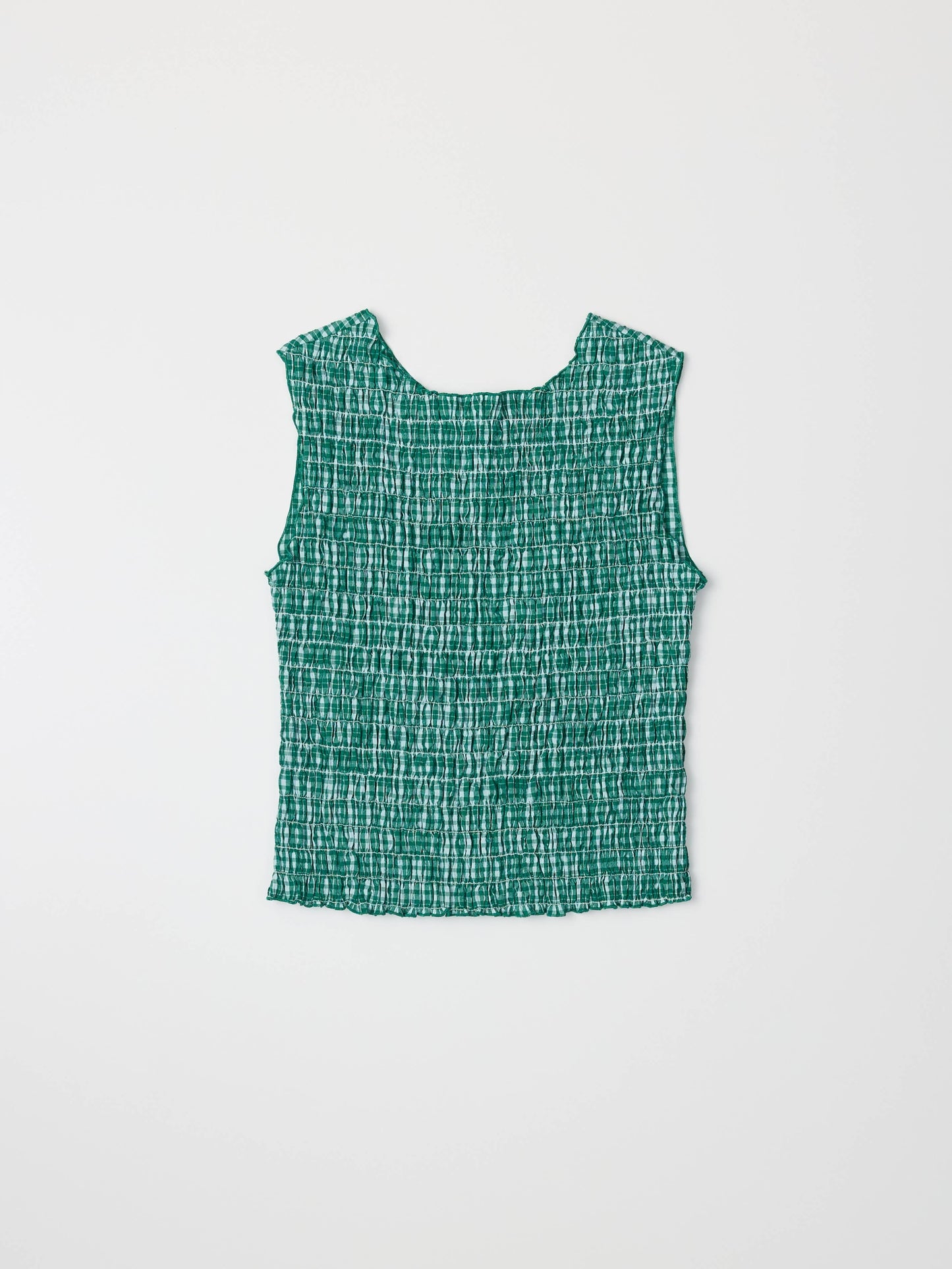The Ebony Top | Smocked Plaid Tie-Back Top