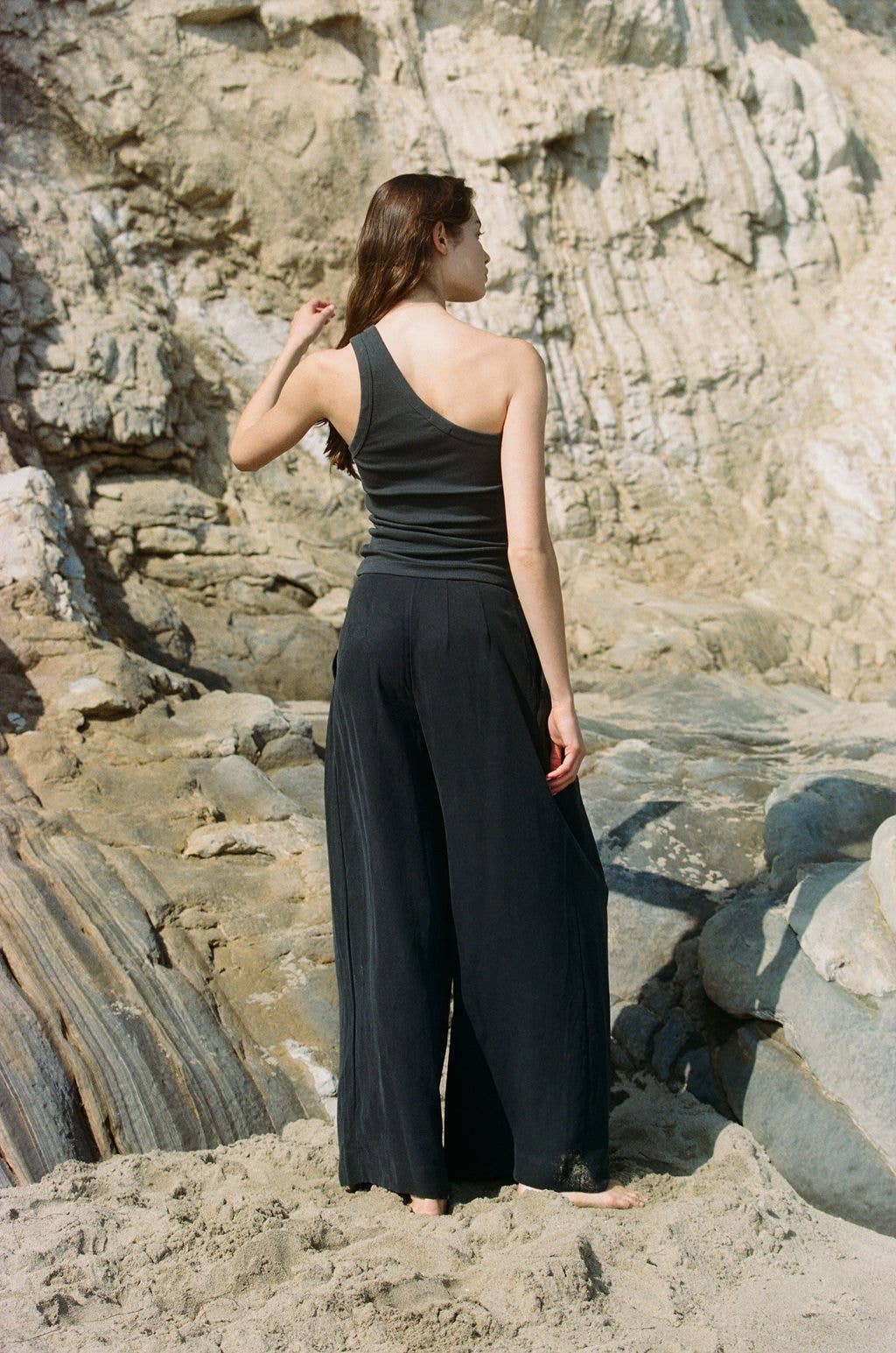 AD1010 | Knit Organic Cotton One Shoulder Sleeveless Top