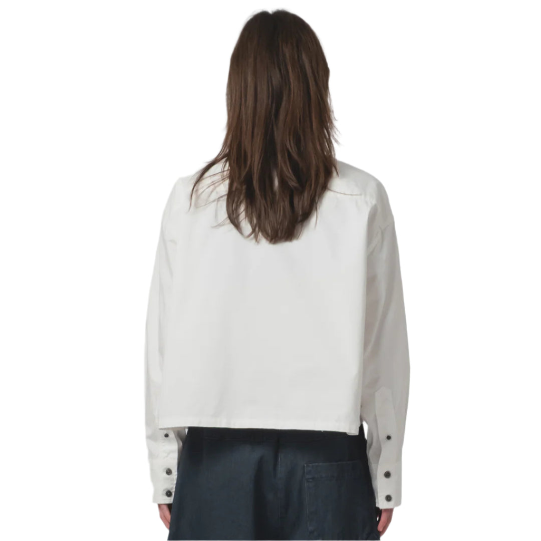 G.o.D Cubic Shirt Fine Broken Twill Milk
