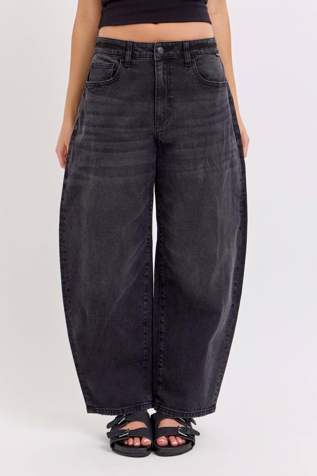 Black Barrel Leg Jean [WV79529BR-BLK ]