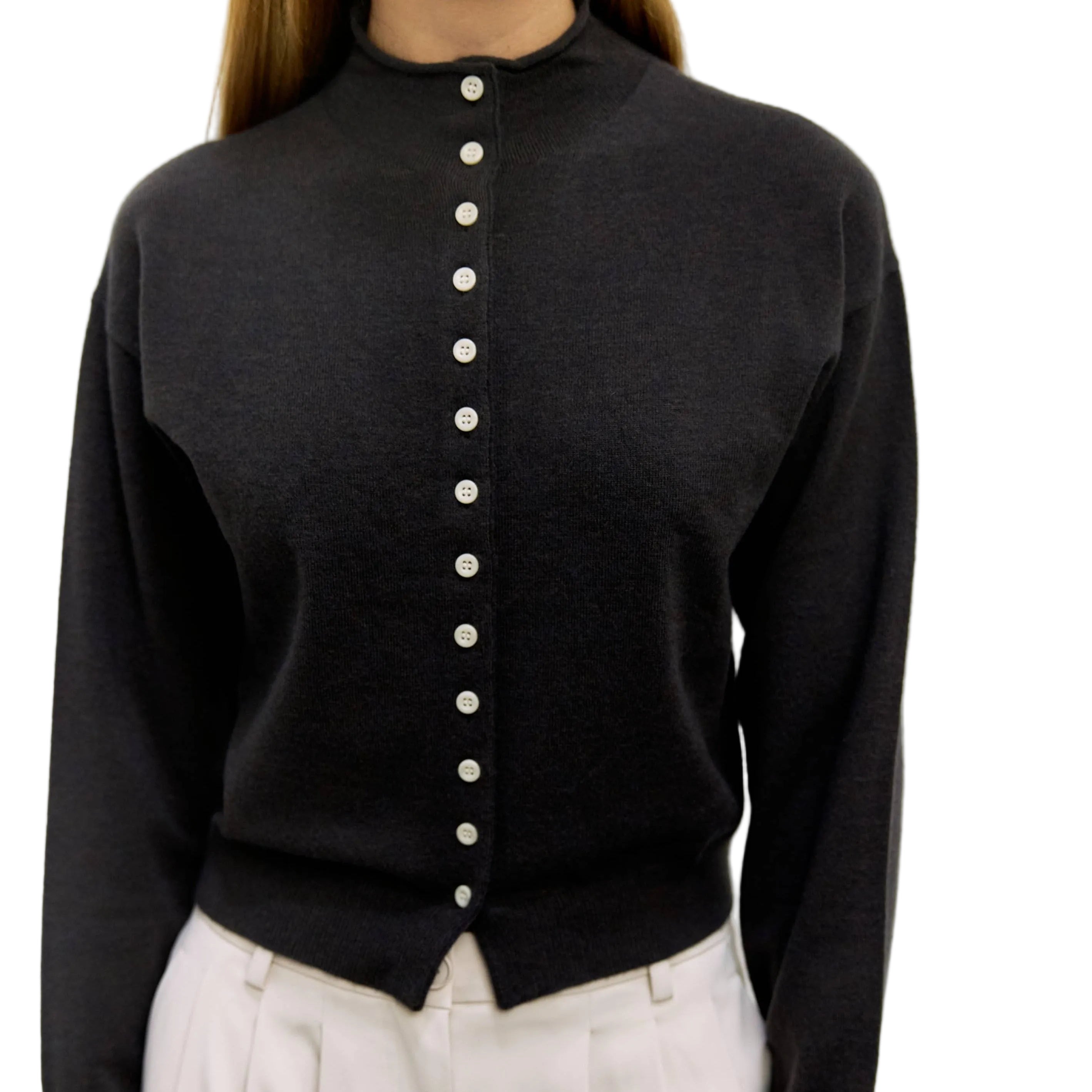 The Brooks Cardigan | High Neck Cardigan