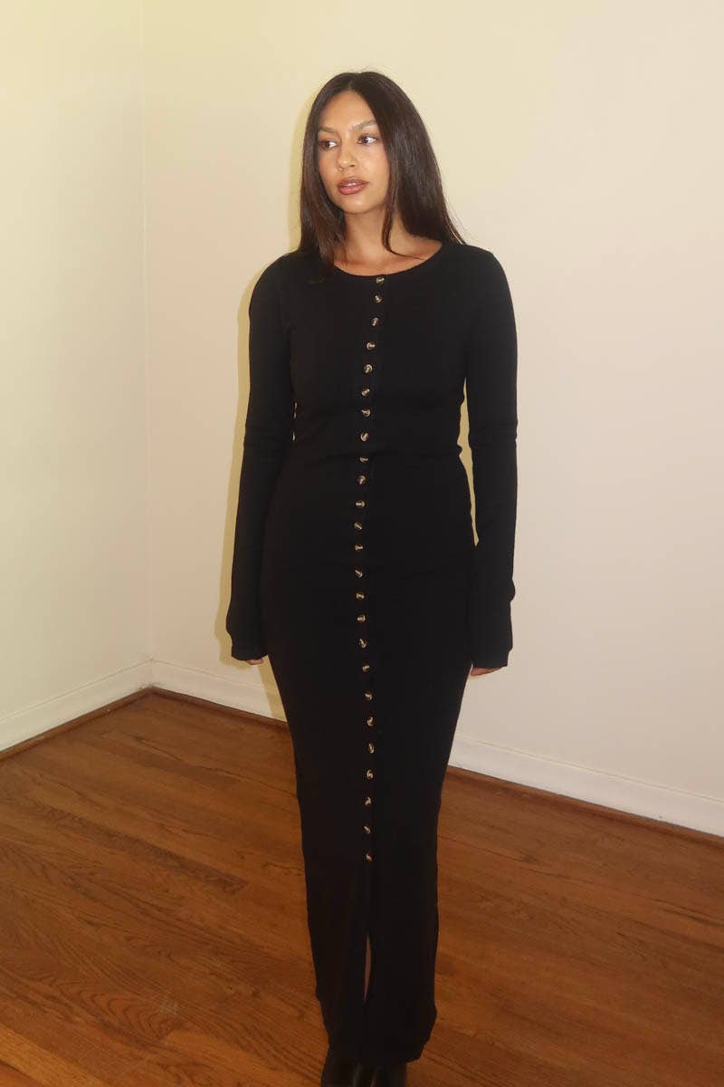 Boat Neck Sweater Maxi Dress