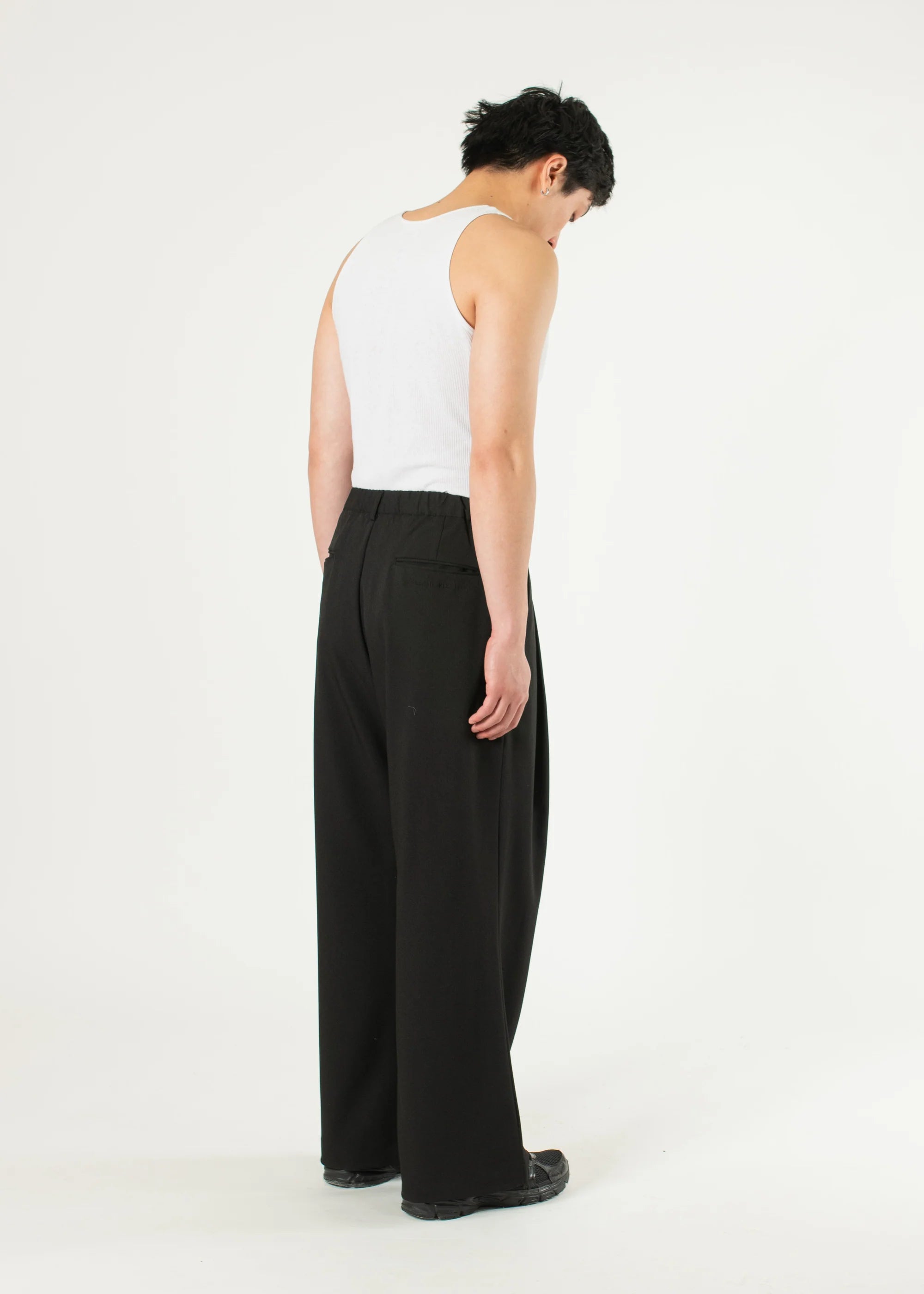 Pintuck Maxi Trousers - Black