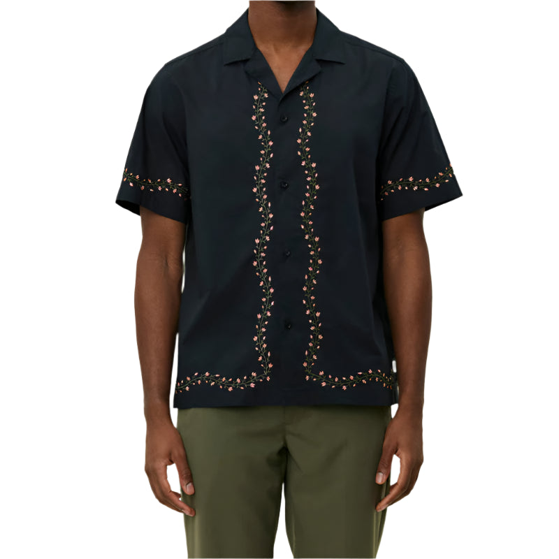 Lesley Embroidery SS Shirt - BLACK
