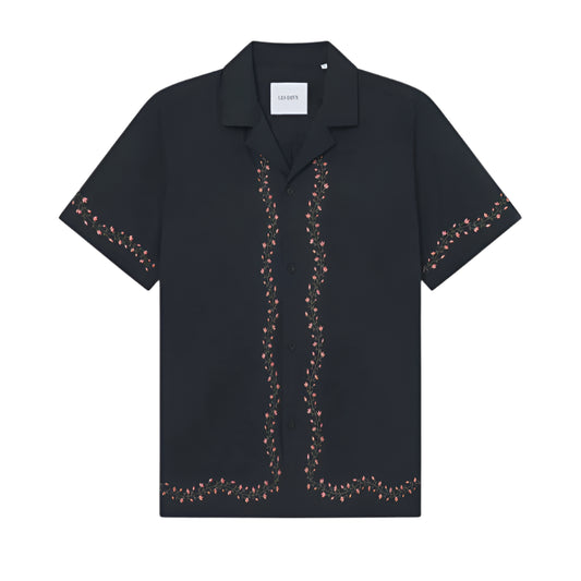 Lesley Embroidery SS Shirt - BLACK