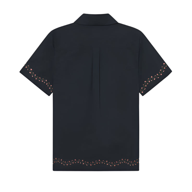Lesley Embroidery SS Shirt - BLACK