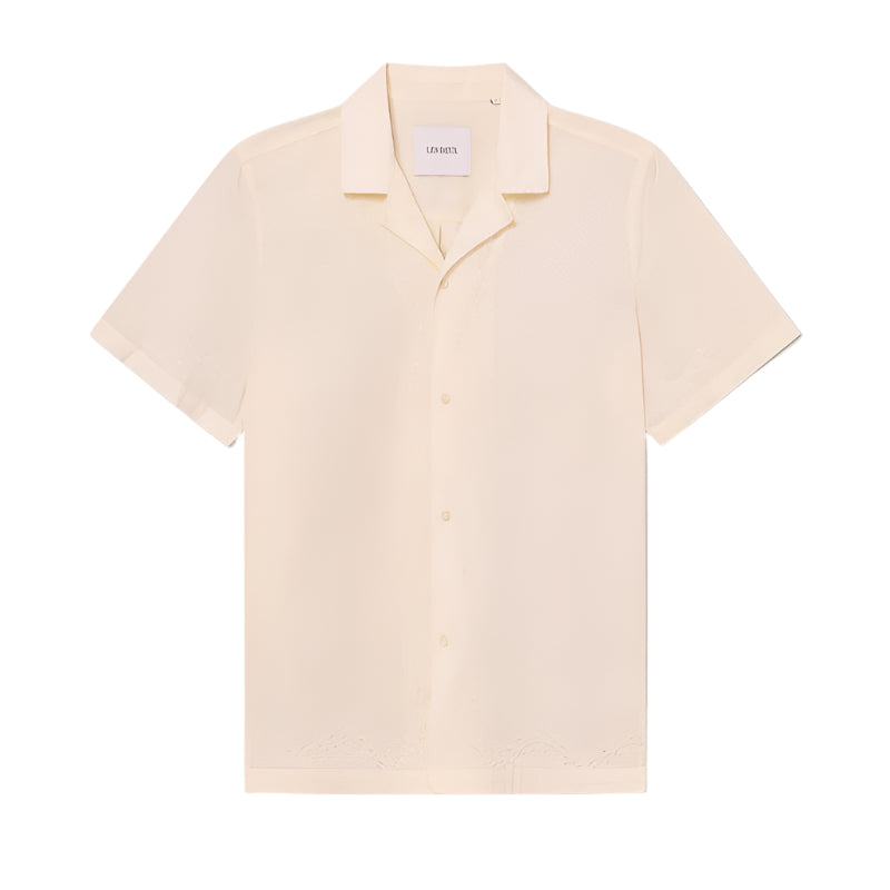 Lesley Embroidery SS Shirt - LIGHT IVORY