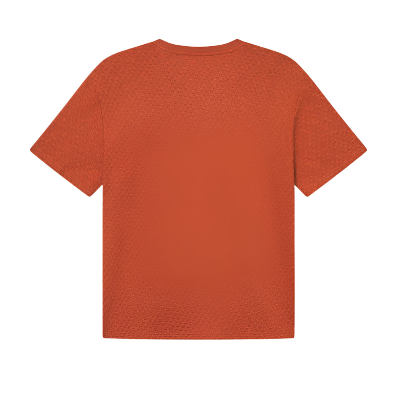 Bruce Knitted Check T-shirt - POTTERS CLAY