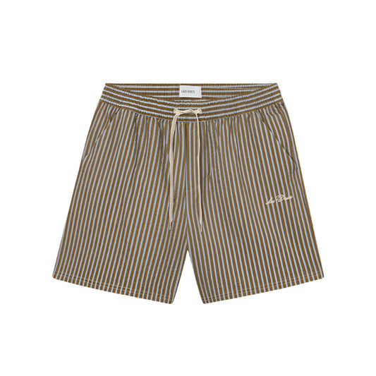 Plant Green Stan Stripe Seersucker Swimshorts