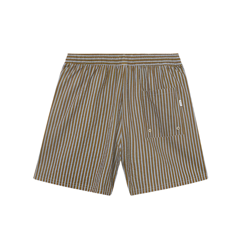 Plant Green Stan Stripe Seersucker Swimshorts
