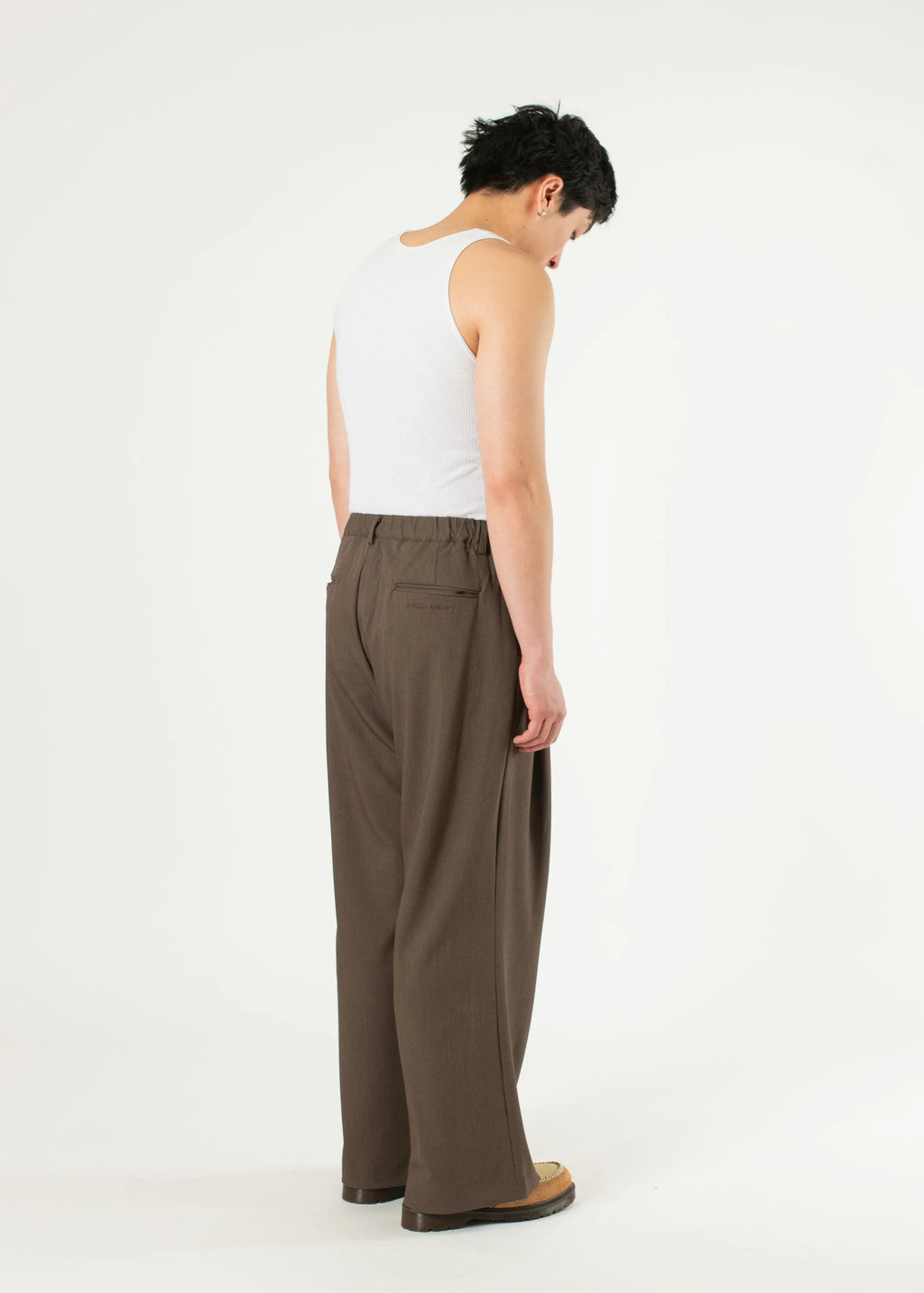 Pintuck Maxi Trousers - Brown