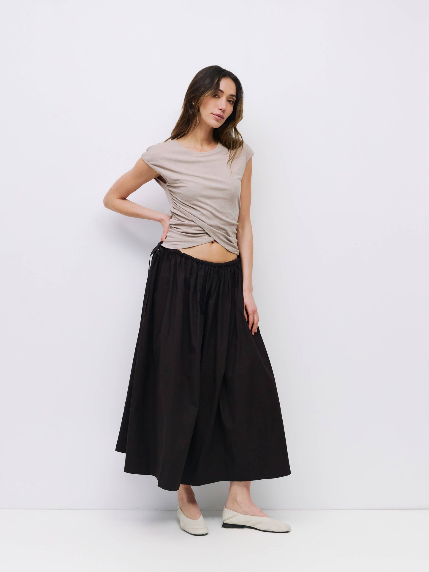 The Kiana Skirt | Midi Skirt with Side Waist Ties