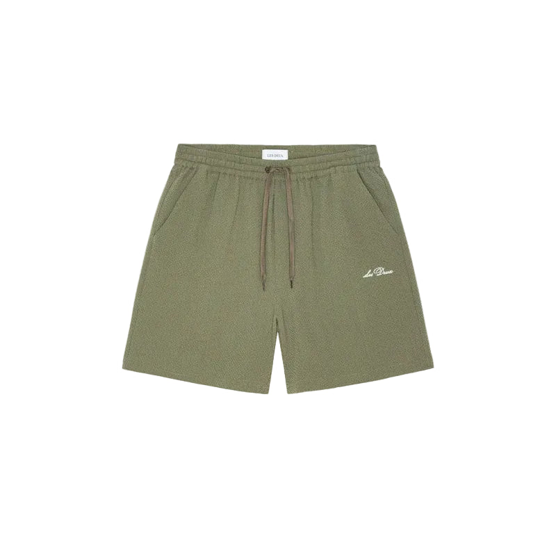Stan Seersucker Swim Shorts - LICHEN GREEN