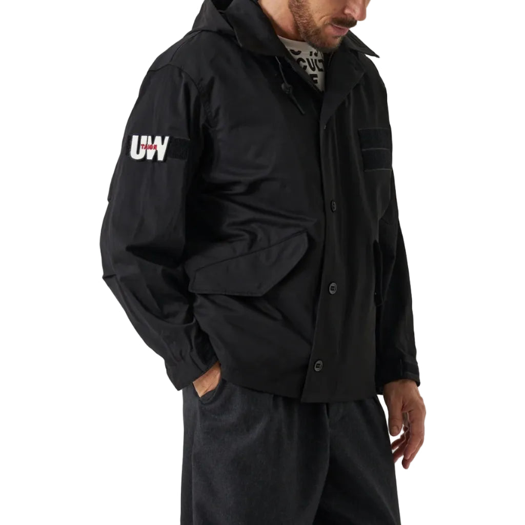TAION x Universal Works Black/Cloud Camo Twill Down RAF Jacket