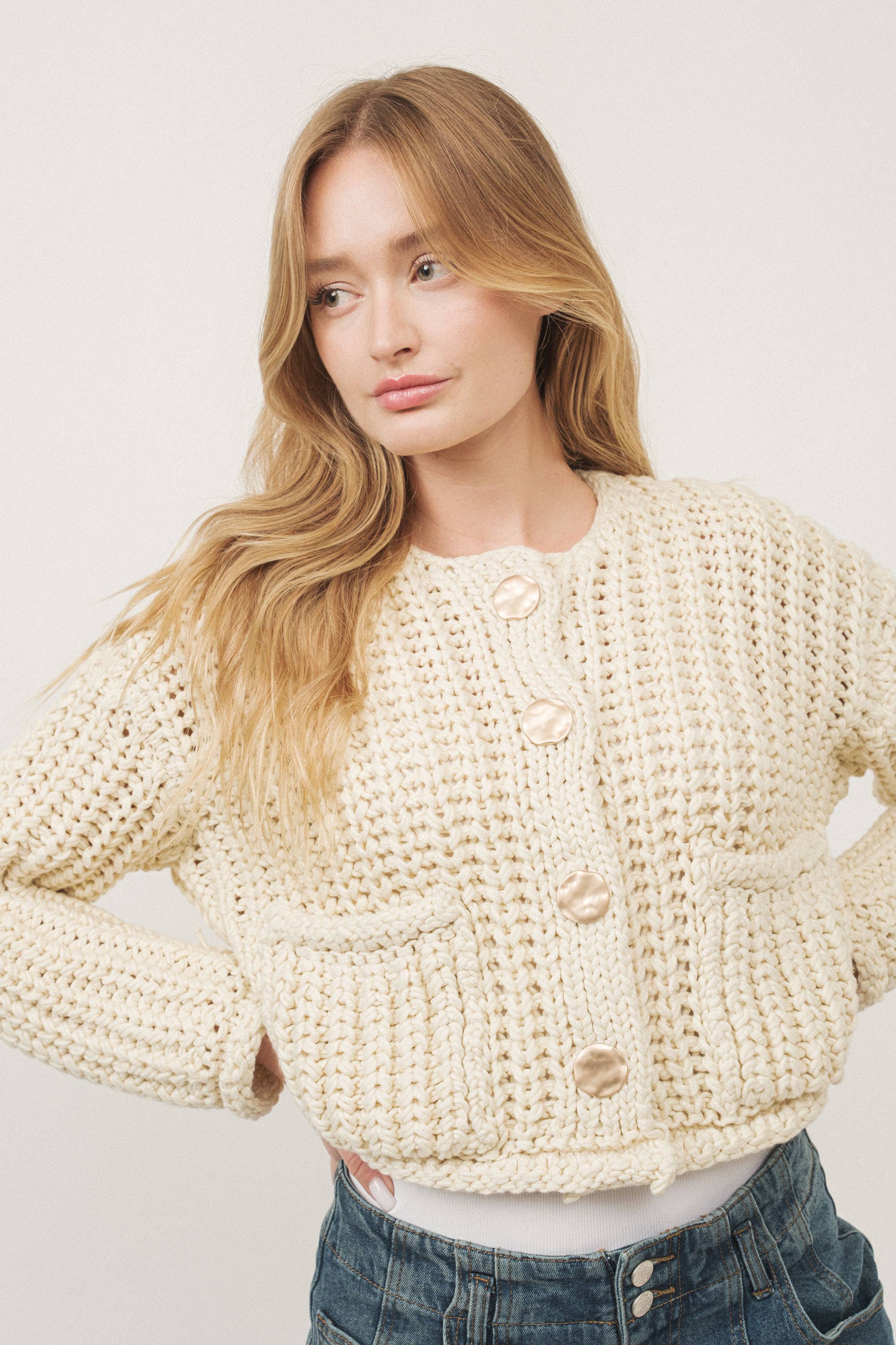 MAS2885 CHUNKY KNIT CARDIGAN