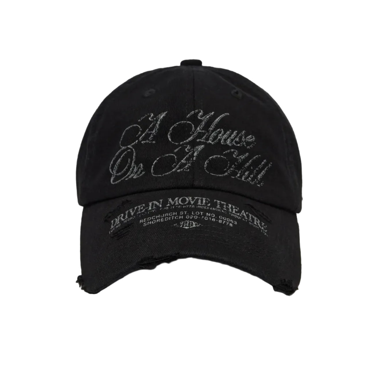 Theatre Distressed Dad Cap - Black