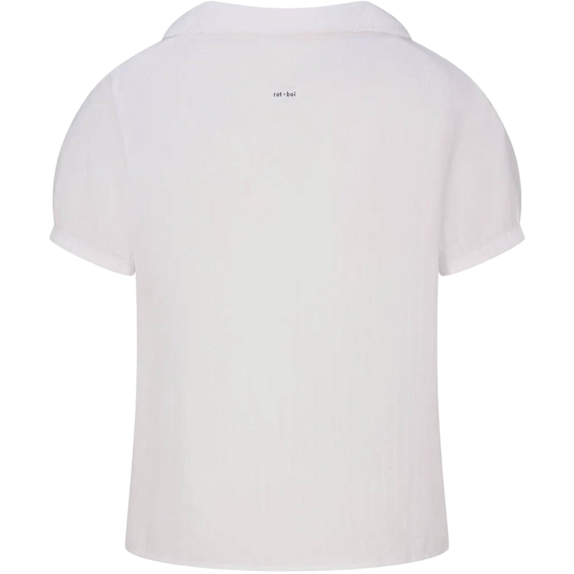 PUFF SLEEVE BUTTON DOWN IN CLOUD DOBBY