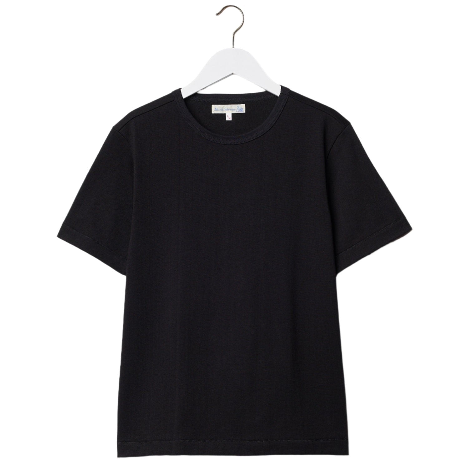 2M15C sturdy jersey T-shirt, side seams, 6,8oz/sq.yd., cropped classic fit - BLACK