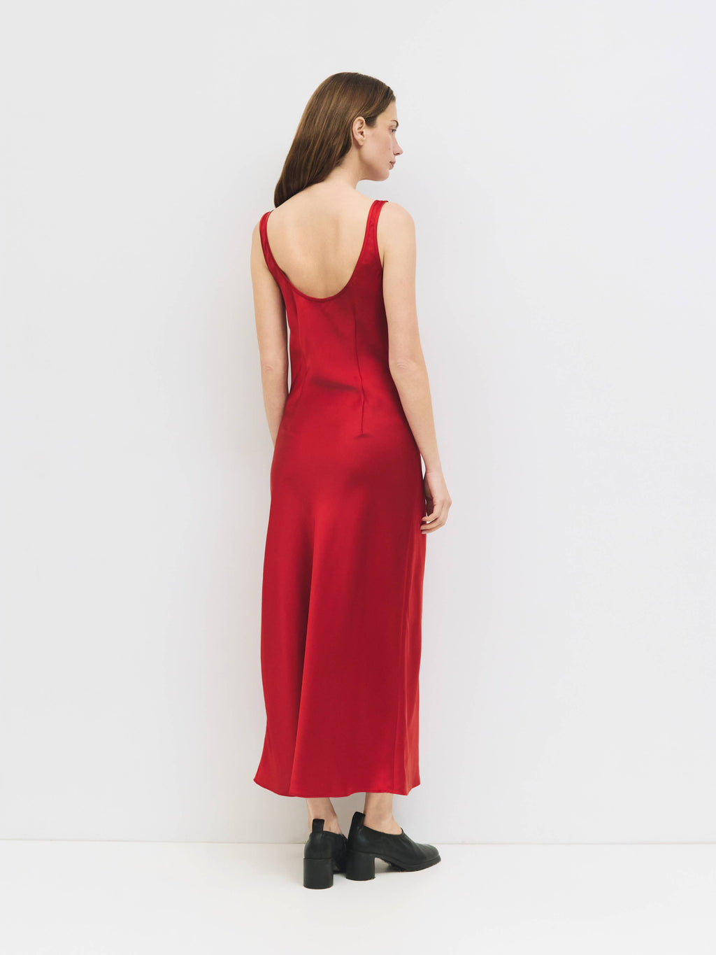 The Saylor Dress | Satin Midi Slip Dress