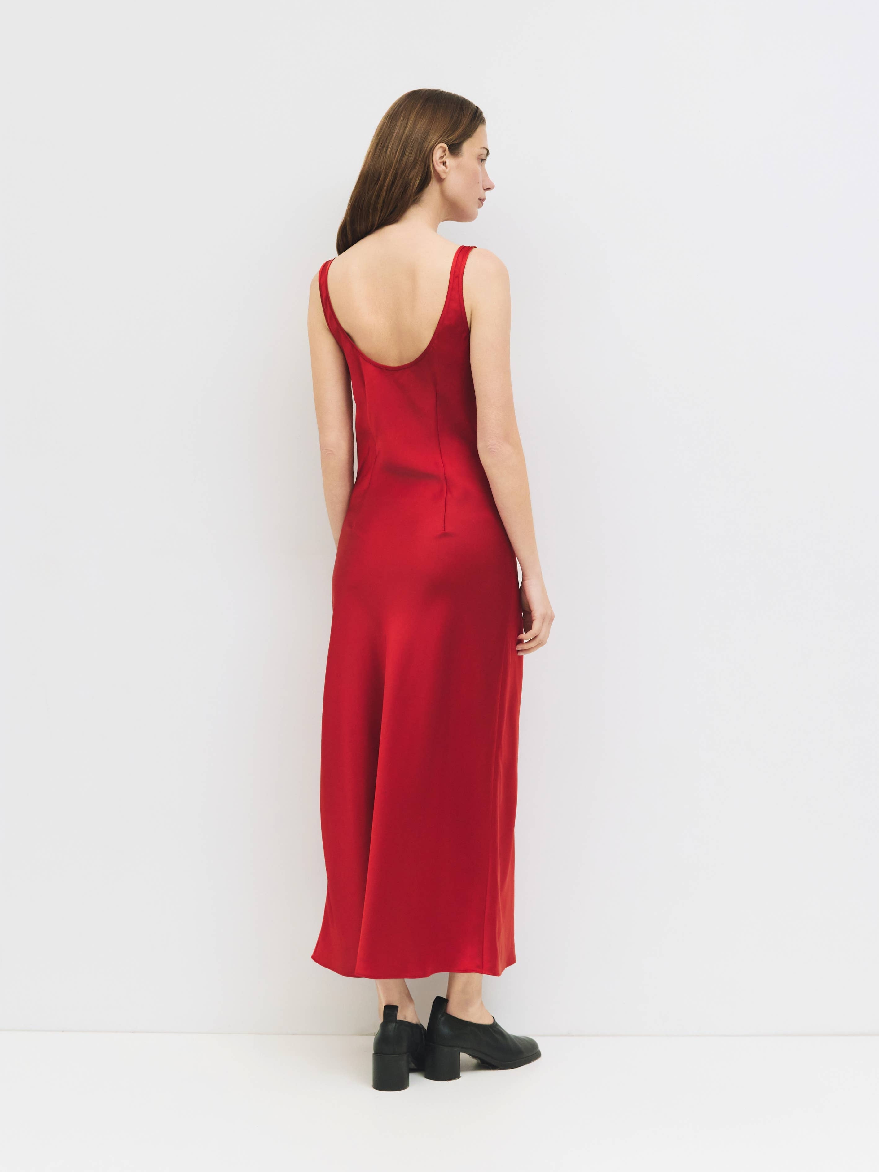 The Saylor Dress | Satin Midi Slip Dress