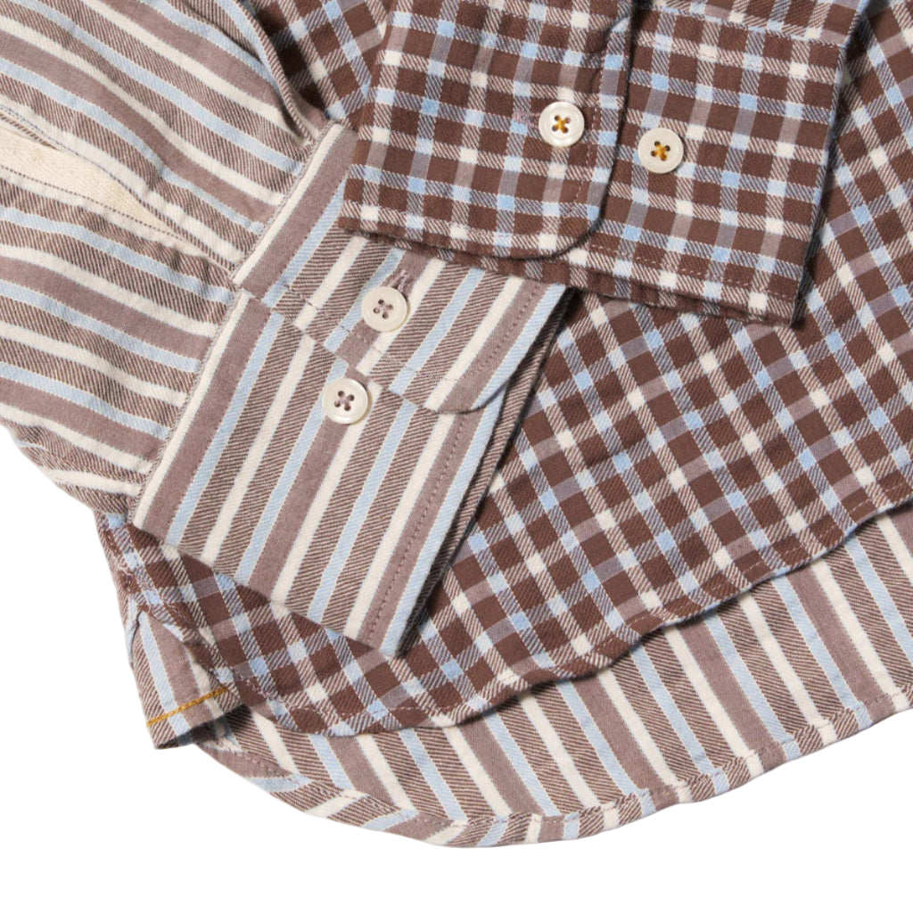 Madison Check/Stripe Station Shirt - Brown