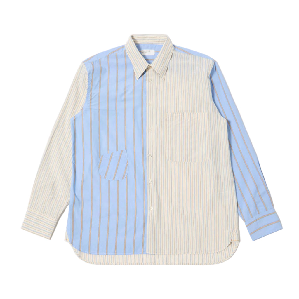 Mix Pop Stripe Mix Station Shirt - Ecru/Blue