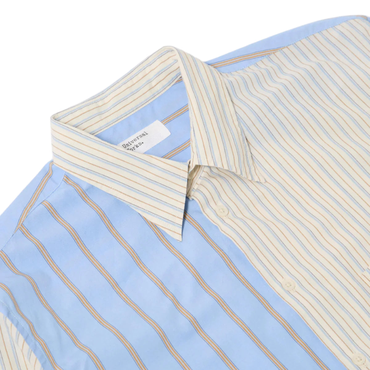 Mix Pop Stripe Mix Station Shirt - Ecru/Blue