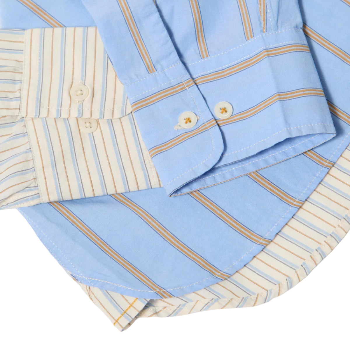 Mix Pop Stripe Mix Station Shirt - Ecru/Blue