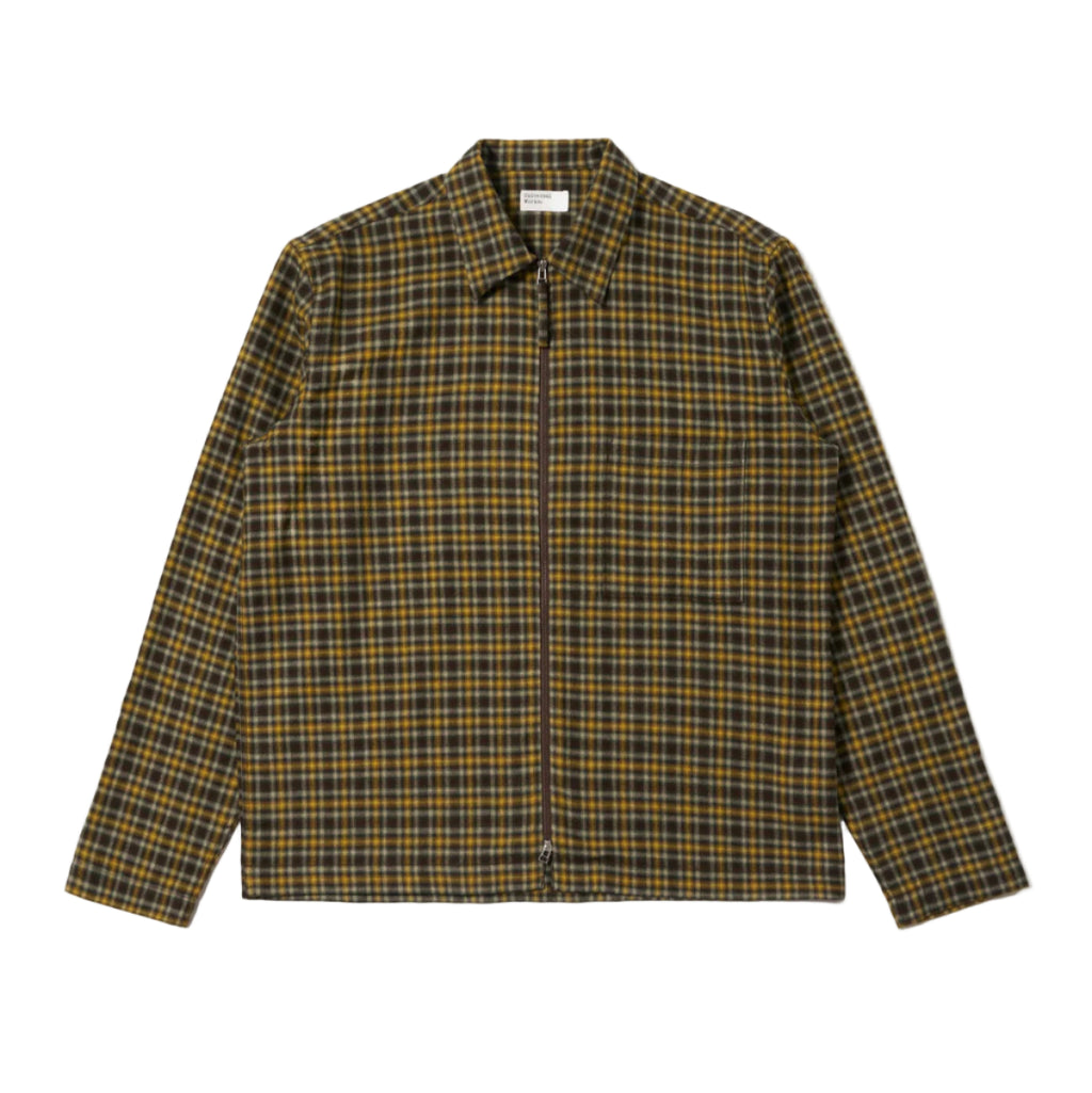 ZIP SHIRT - BROWN - BANG CHECK