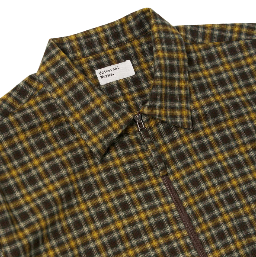 ZIP SHIRT - BROWN - BANG CHECK