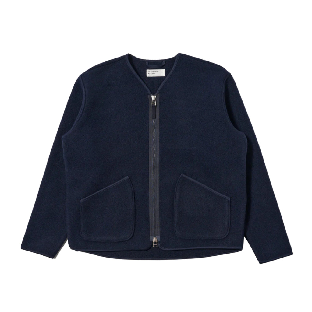 ZIP LINER JACKET - TECHNO MELTON PLAIN NAVY