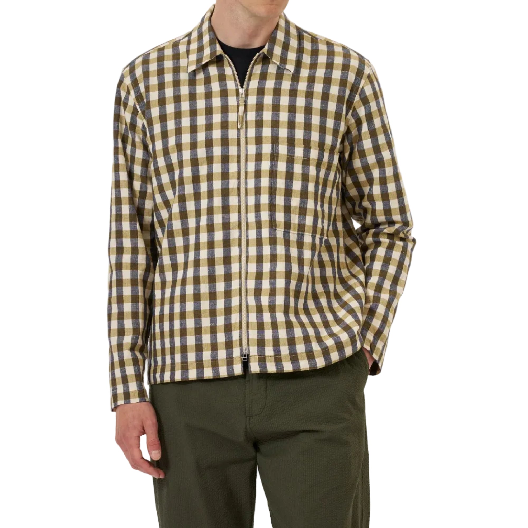 Olive Aberdeen Lincot Zip Shirt