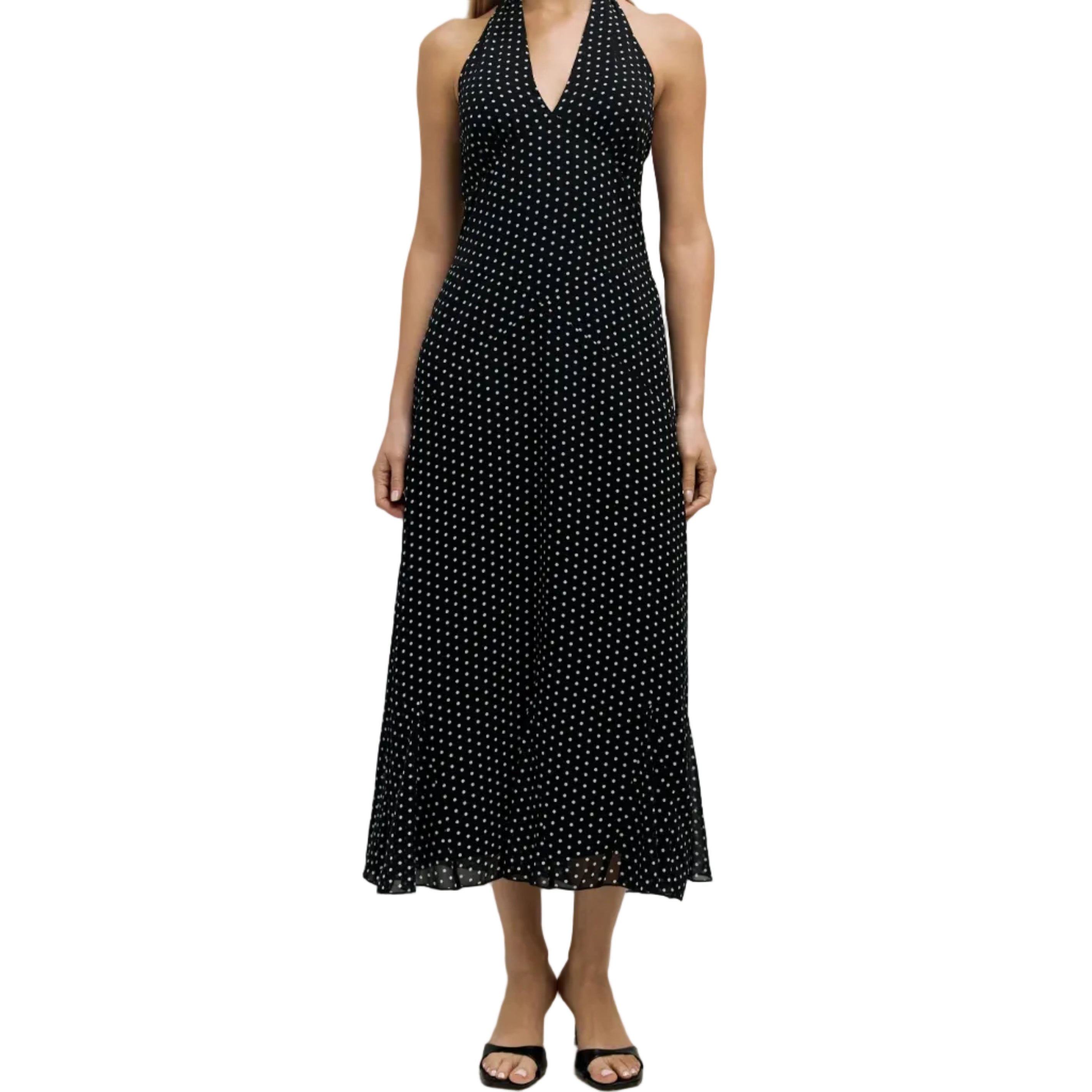 The Angelina Dress | Halter Polka Dot Dress