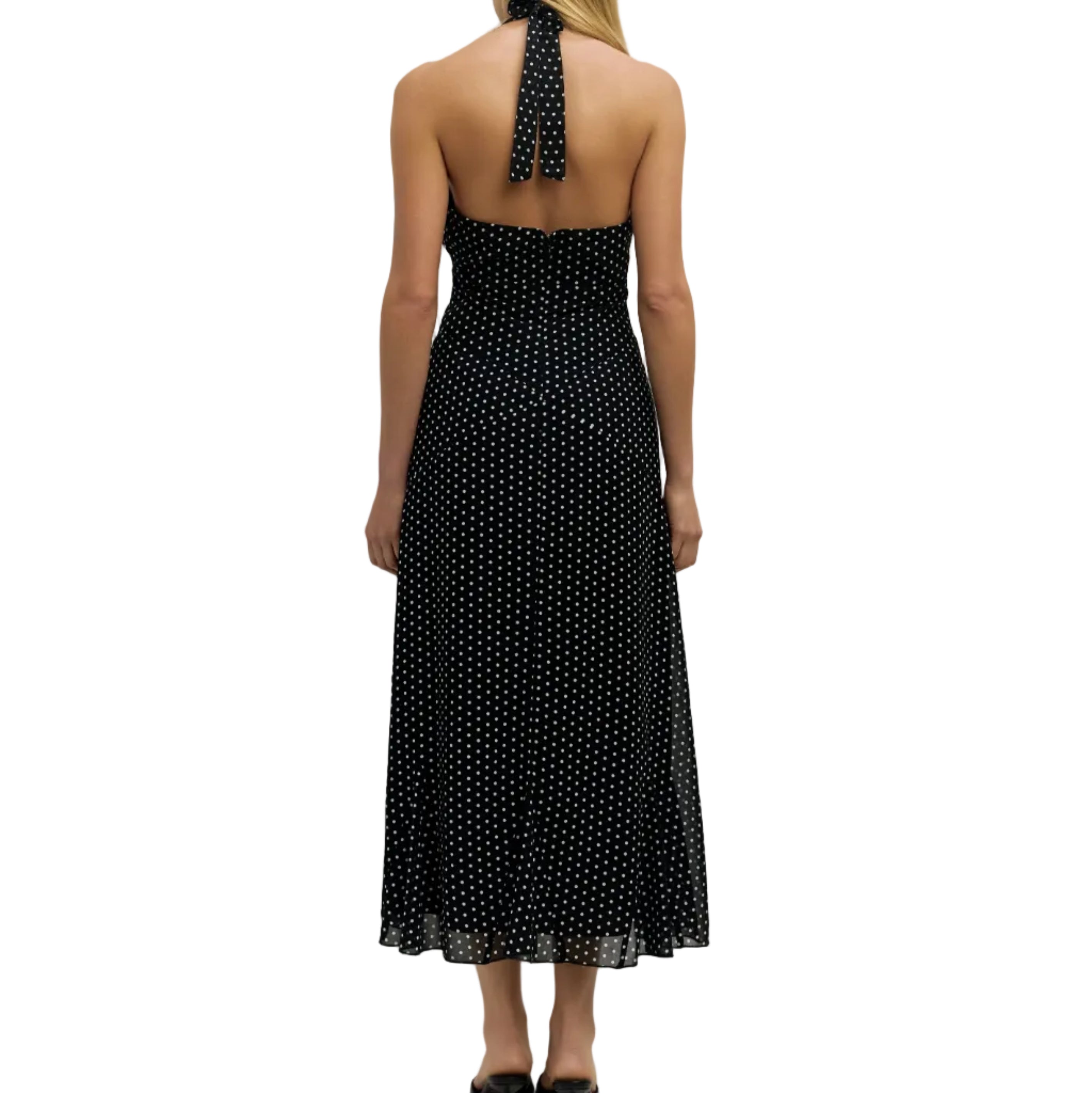 The Angelina Dress | Halter Polka Dot Dress