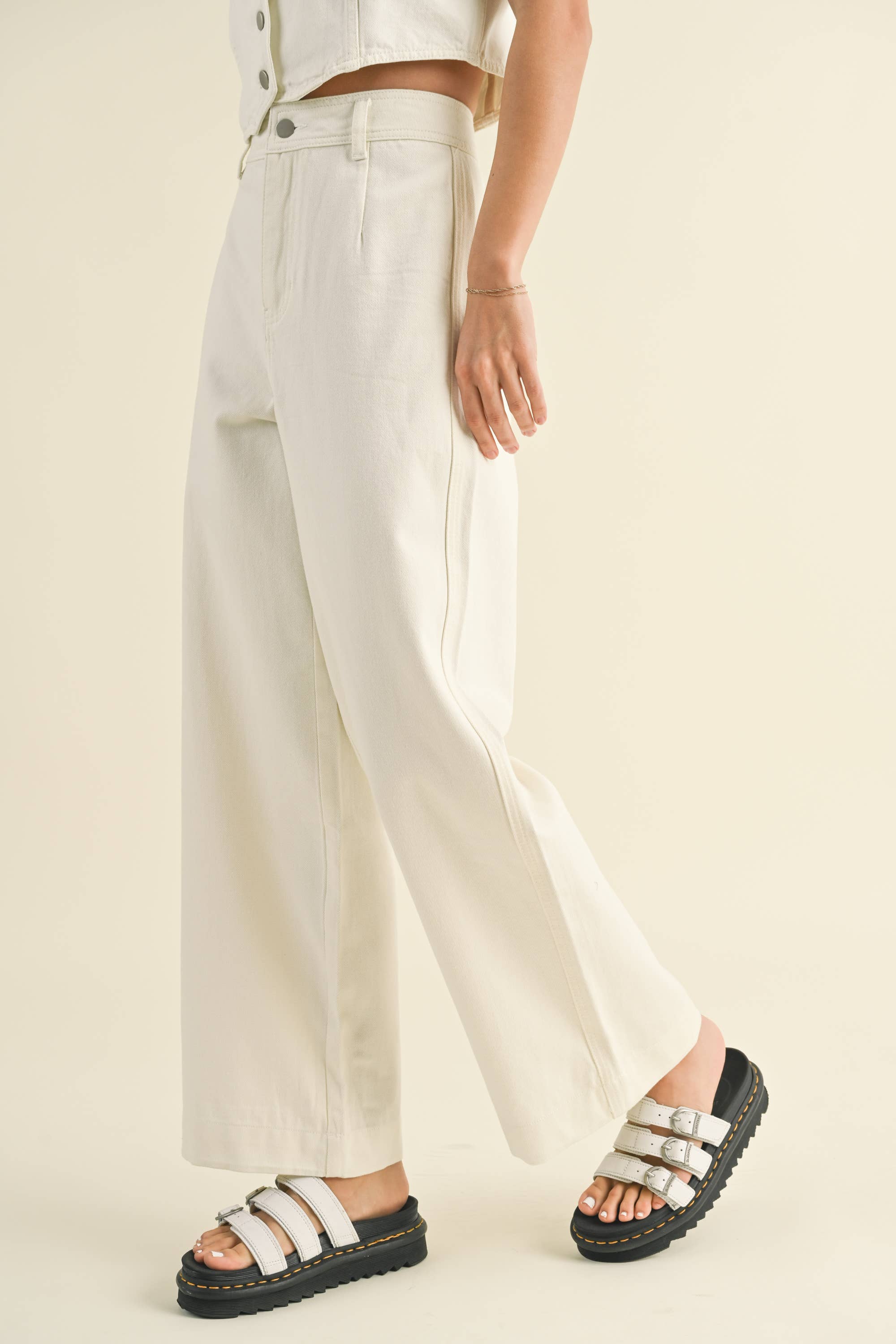 P2963ST  WASHED DENIM CROP PANTS