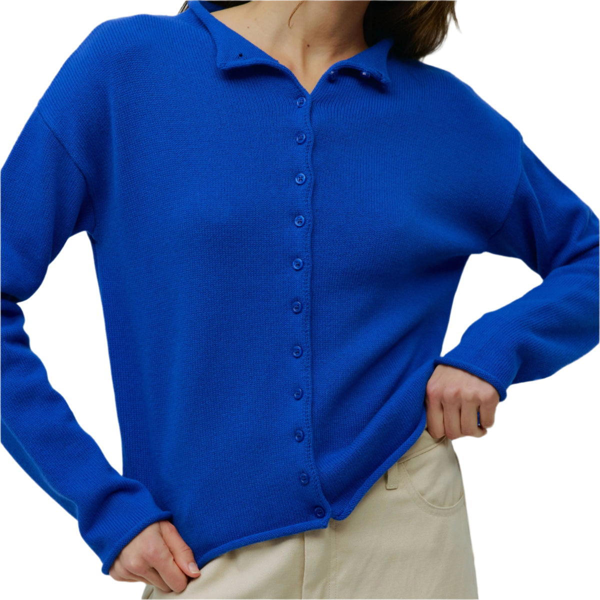 The Marlo Cardigan | Raw Hem Button-Down Cardigan