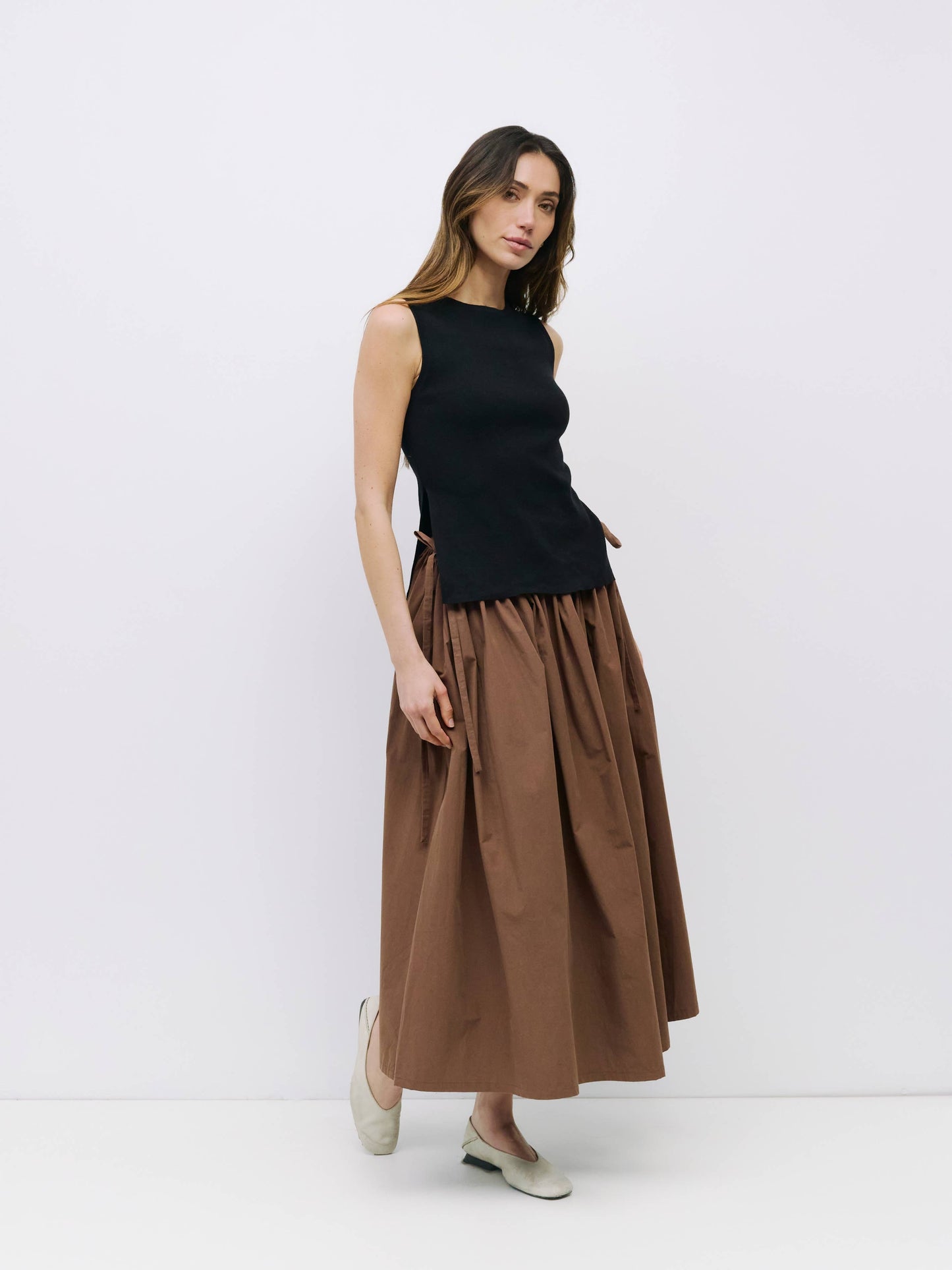 The Kiana Skirt | Midi Skirt with Side Waist Ties