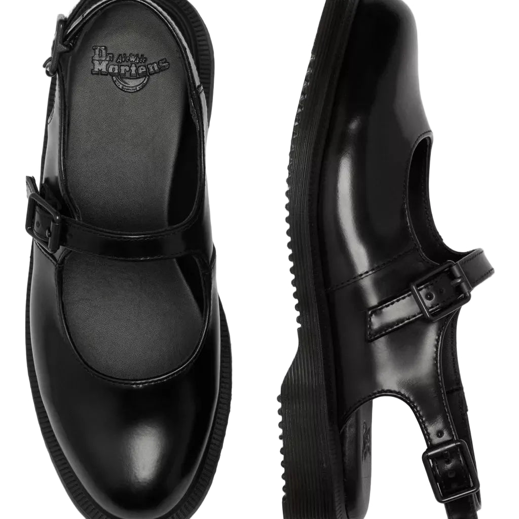 Madaline - Mary Jane Smooth Leather Sling Back Shoes