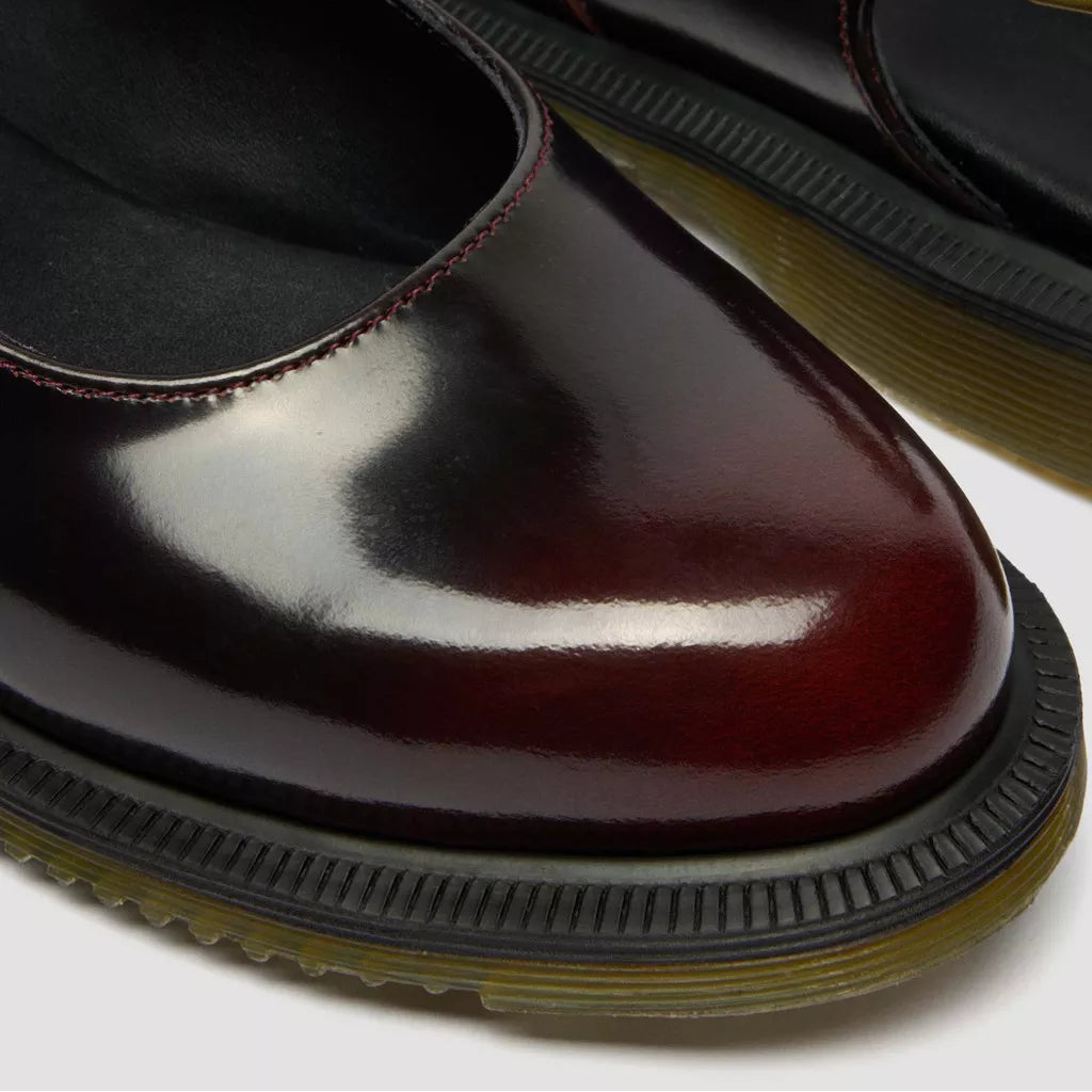 Madaline - Mary Jane Rub Off Leather Sling Back Shoes - Cherry Red Arcadia