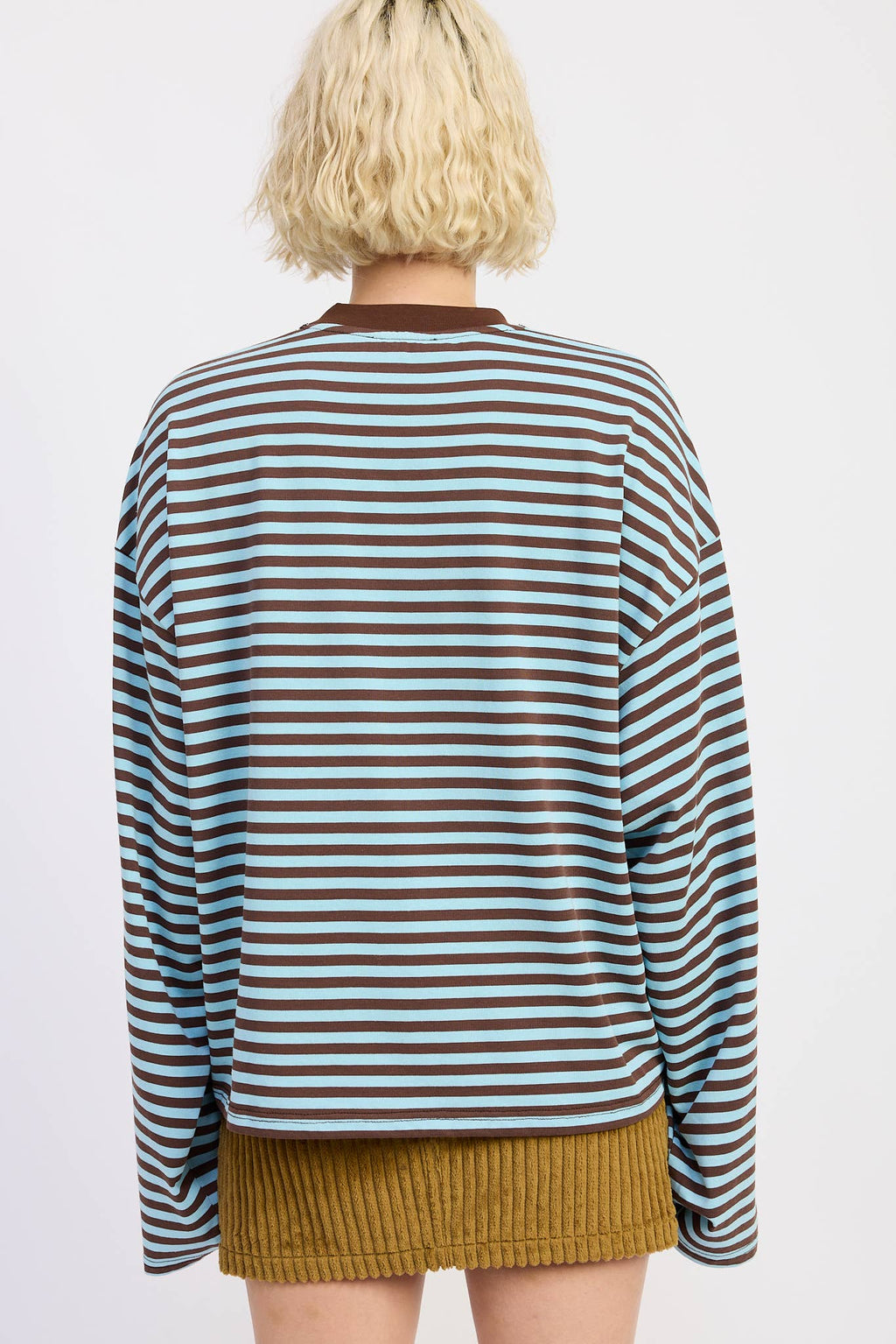 OVERSIZED STRIPED BASIC TOP