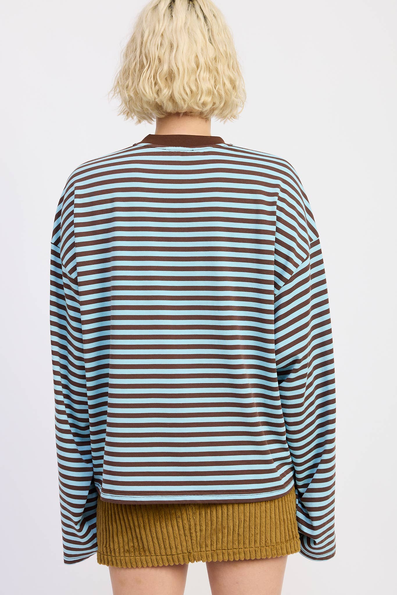 OVERSIZED STRIPED BASIC TOP
