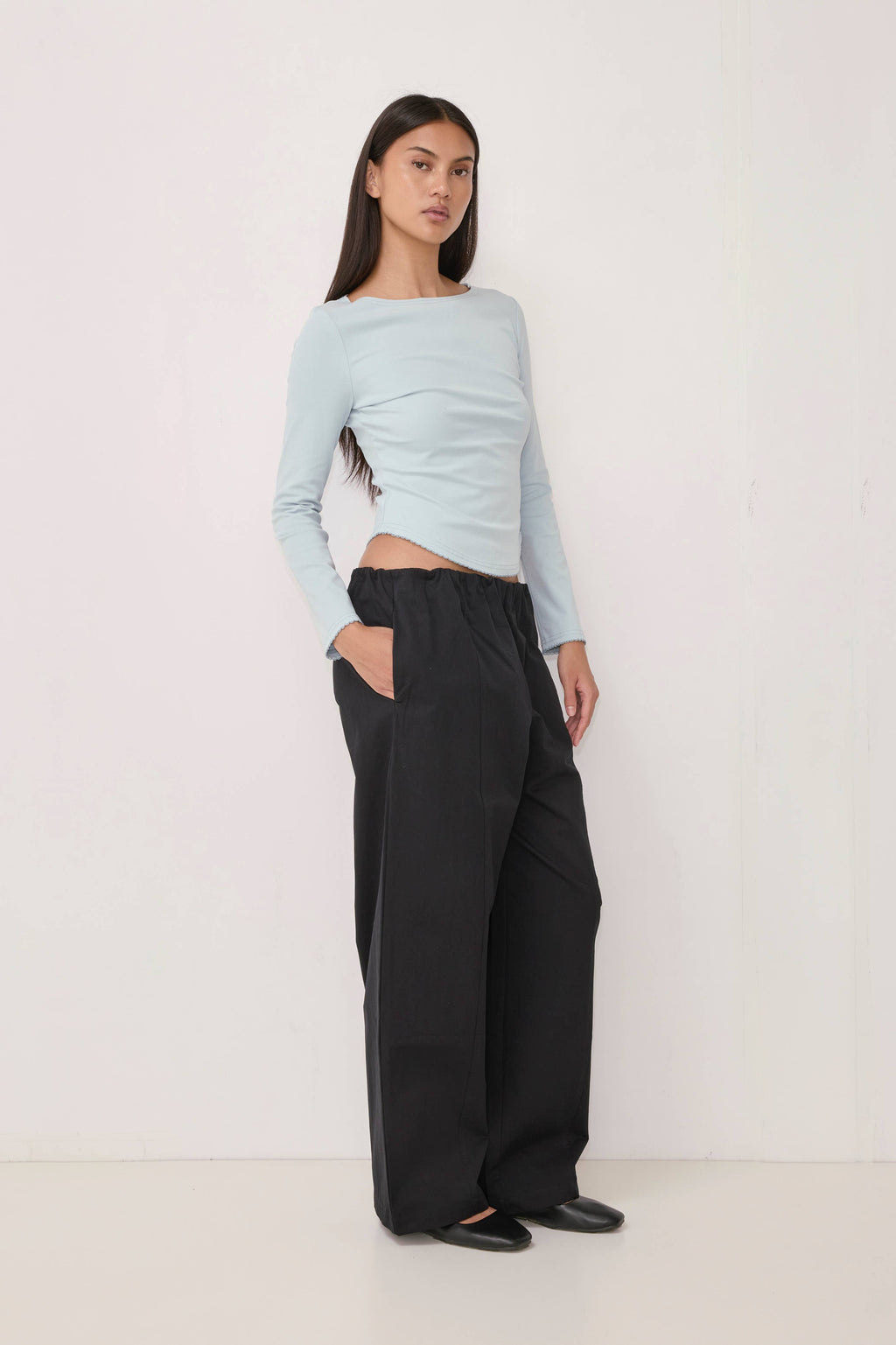 The Janel Top | Wide Neck Baseball Tee