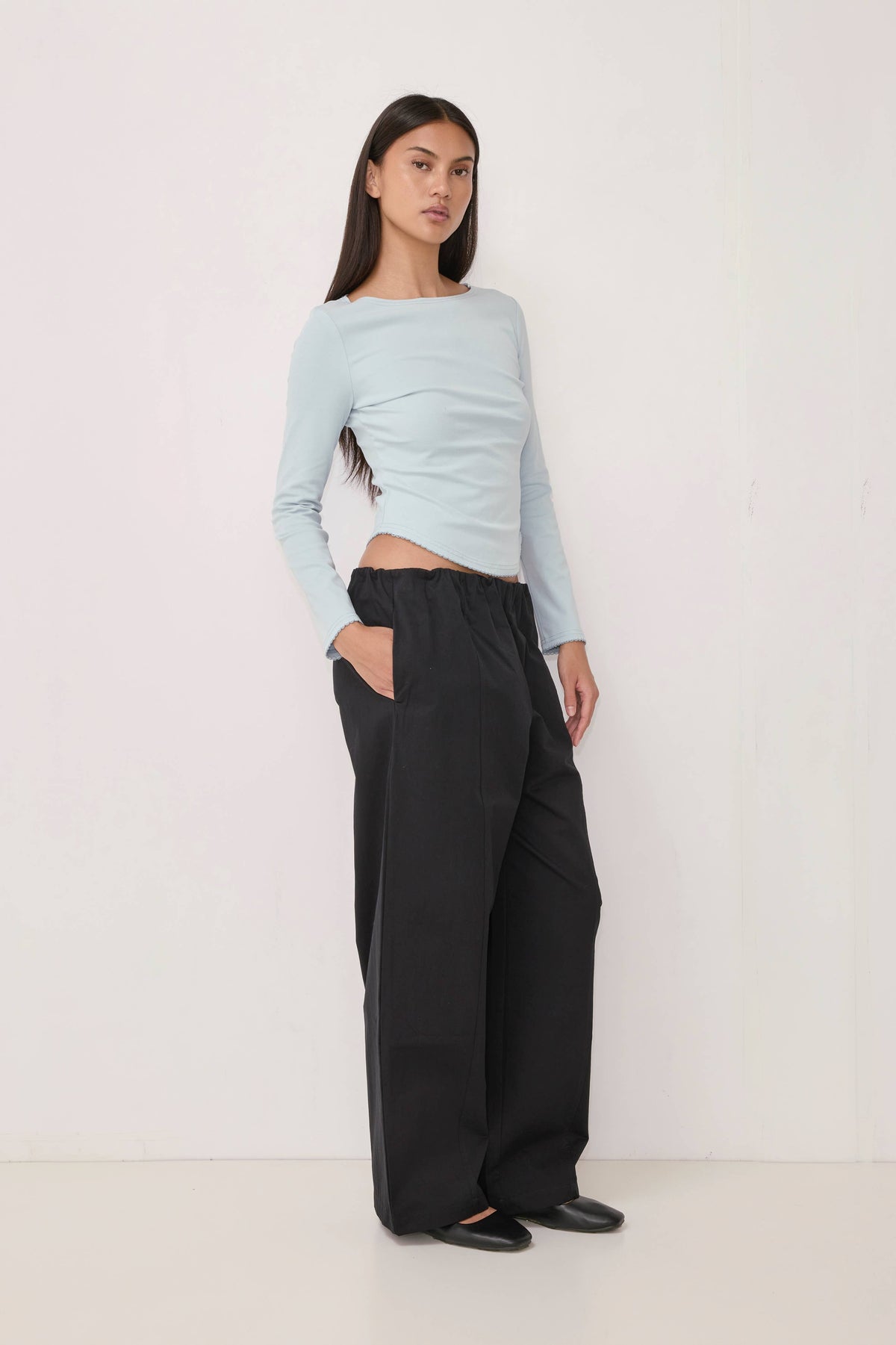 The Janel Top | Wide Neck Baseball Tee